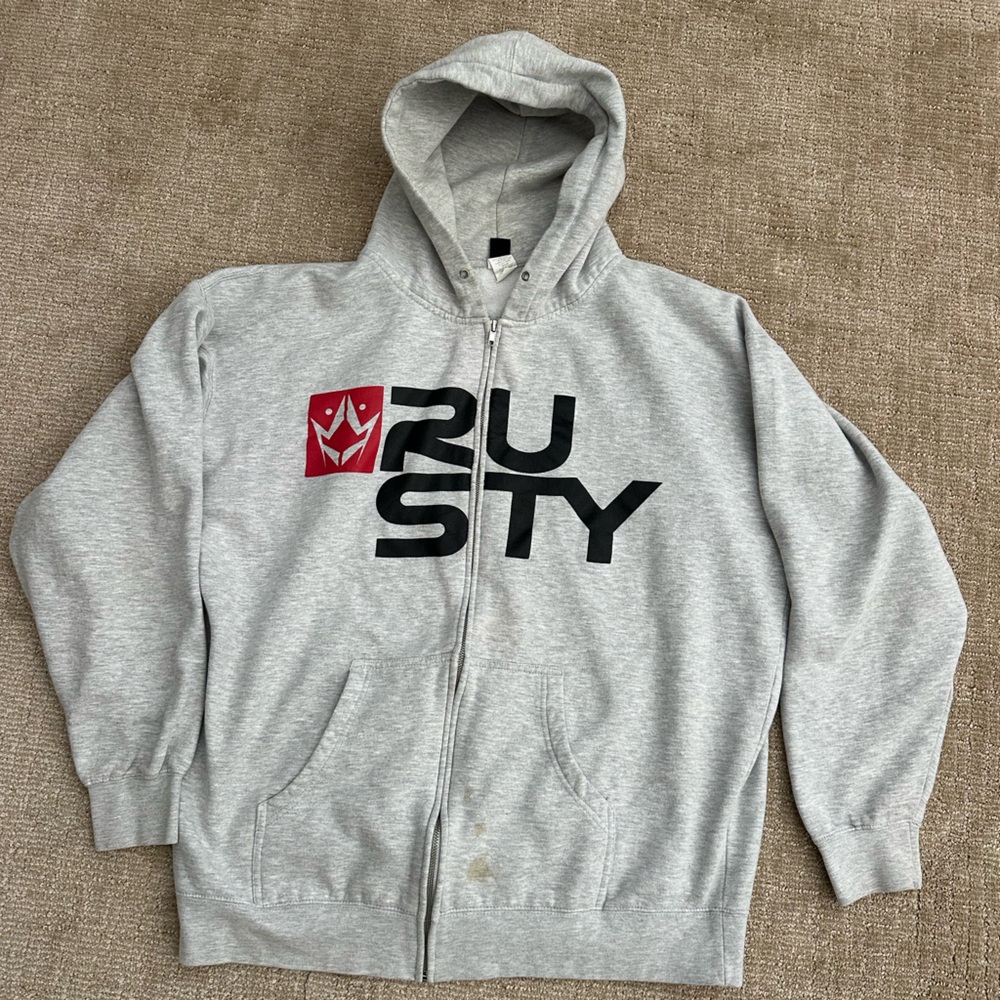Rusty Light Gray Casual Hoodie